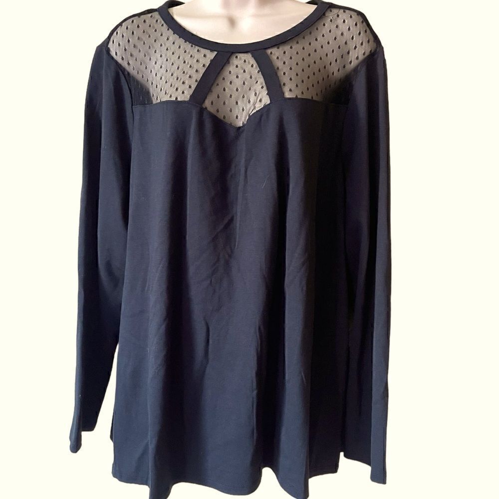 Lane bryant long sleave top net detail